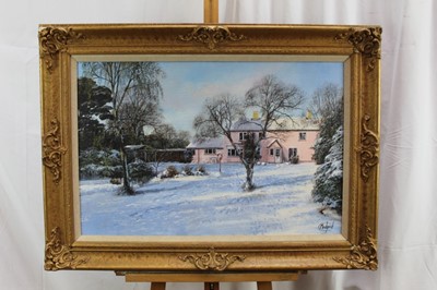 Lot 1102 - *Clive Madgwick oil on canvas, back of house, Layham