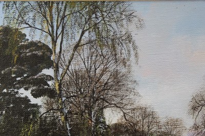 Lot 1102 - *Clive Madgwick oil on canvas, back of house, Layham