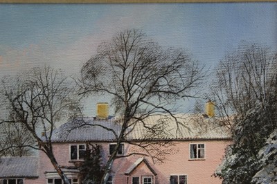Lot 1102 - *Clive Madgwick oil on canvas, back of house, Layham