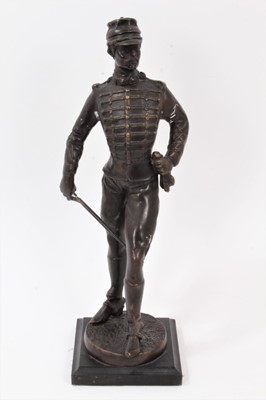 Lot 778 - Continental bronze figure of a French soldier