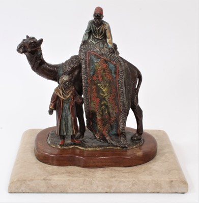 Lot 779 - After Franz Bergman - cold painted metal model of carpet sellers