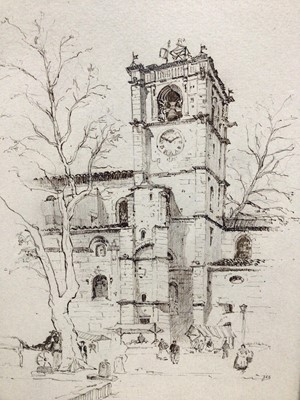 Lot 114 - L'isle sur La Sorgue, pen and ink, signed with monogram