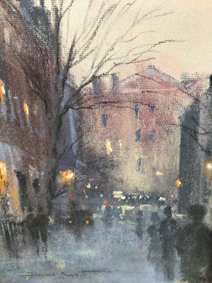 Lot 190 - David Mynett (1842-2013) original pastel cityscape previous Halcyon Gallery