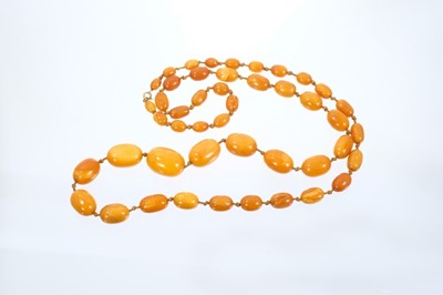 Lot 508 - Old butterscotch amber bead necklace