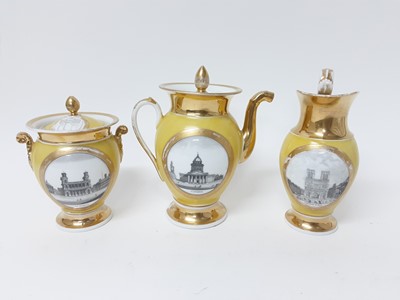 Lot 135 - A Paris porcelain yellow ground coffee service