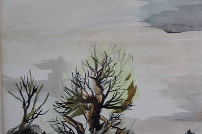 Lot 1105 - *Rowland Suddaby (1912-1972) watercolour - Flood Water on The Stour, signed p