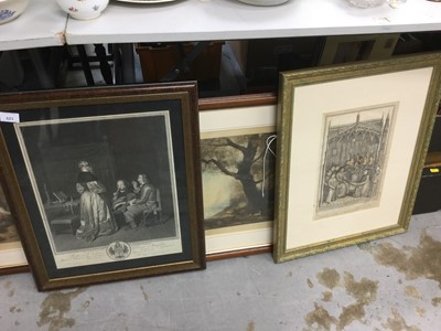 Lot 187 - Two antique framed engravings, together with other pictures and prints (qty)