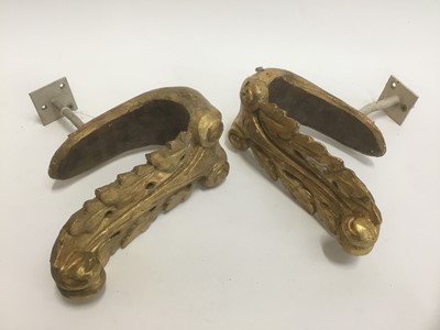 Lot 868 - Group of ten 19th century style giltwood tie backs of scroll acanthus leaf form 
Provenance: formally the property of the actress Rita Tushingham