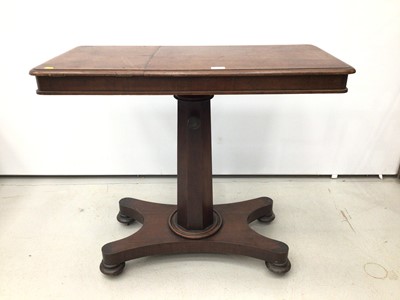 Lot 48 - Late Victorian mahogany adjustable reading table, with hexagonal column raised on plateau base, 91cm x 45cm