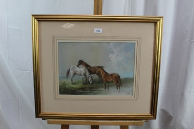 Lot 1106 - Edward Robert Smythe pastel - three horses, in glazed gilt frame, initialled
