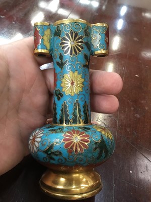 Lot 870 - Rare Chinese Ming Dynasty cloisonné enamel arrow vase, 15th / 16th century