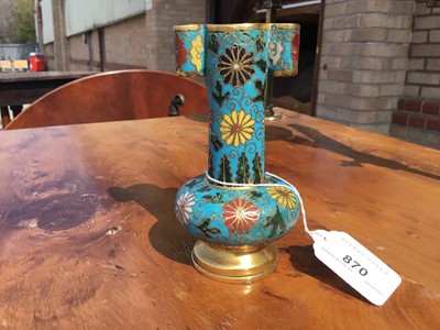Lot 870 - Rare Chinese Ming Dynasty cloisonné enamel arrow vase, 15th / 16th century