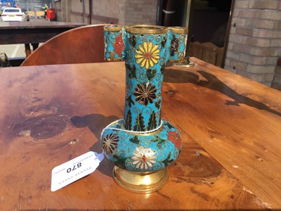 Lot 870 - Rare Chinese Ming Dynasty cloisonné enamel arrow vase, 15th / 16th century