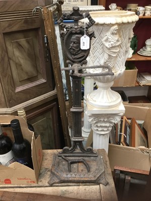 Lot 493 - Prince of Wales decorated cast iron stick stand