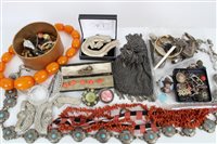 Lot 3401 - Vintage costume jewellery - including two mesh...