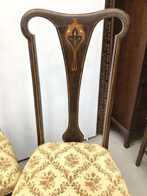 Lot 98 - Edwardian Art Nouveau mahogany set of four...