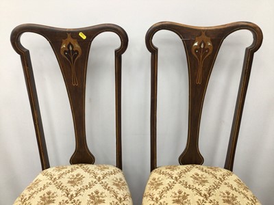 Lot 98 - Edwardian Art Nouveau mahogany set of four...