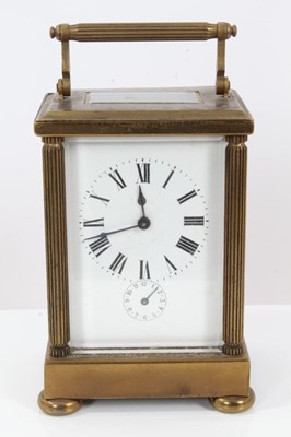 Lot 609 - Good quality Edwardian alarm carriage clock