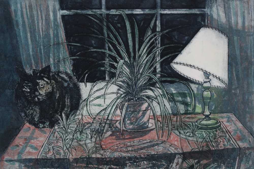 Lot 1098 - *Richard Bawden (b.1936) signed limited edition etching and aquatint - Spider Plant, 32/75, in glazed frame, 50cm x 66cm