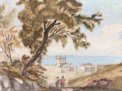 Lot 233 - Victorian English School watercolour - a view of Bangor, inscribed and dated 1878, label verso, in glazed gilt frame, 16cm x 24cm