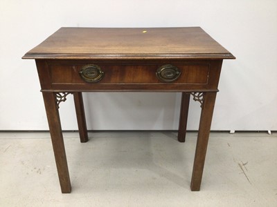 Lot 170 - Side table single drawer on square legs H71.5, W77, D51cm
