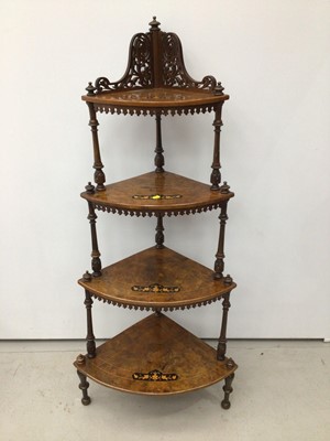 Lot 174 - Four tier corner Whatnot H141, W44, D45cm