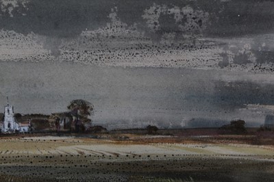 Lot 1124 - *Cavendish Morton (1911-2015) ink and watercolour - Sudbourne Church, signed and dated '71, in glazed frame, 24cm x 31cm