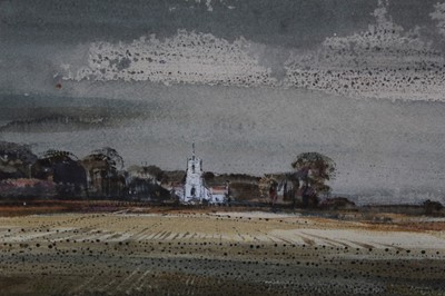 Lot 1124 - *Cavendish Morton (1911-2015) ink and watercolour - Sudbourne Church, signed and dated '71, in glazed frame, 24cm x 31cm