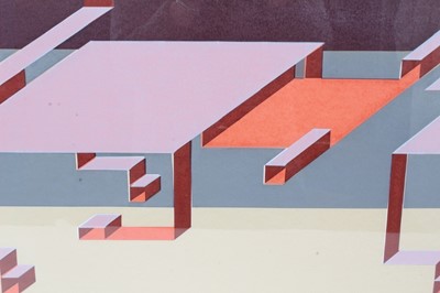 Lot 1183 - Ron Sims (1944-2014) silkscreen, Uzés Street Balls, Provence, signed 1/13 glazed frame, 32cm x 61cm