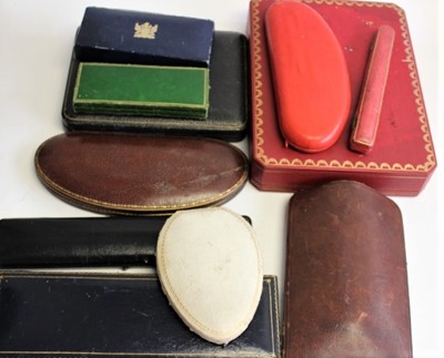 Lot 541 - Collection of antique and later jewellery boxes to include three Cartier boxes, Kutchinsky, Lacloche Fres, etc