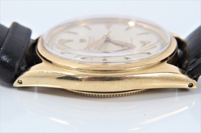 Lot 550 - 1950s gentlemen's Rolex Oyster Precision 18ct gold wristwatch with 17 jewel Patented Superbalance movement, the circular dial with outer seconds track, applied gold 'dagger' hour markers, gold hand...