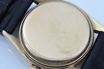 Lot 550 - 1950s gentlemen's Rolex Oyster Precision 18ct gold wristwatch with 17 jewel Patented Superbalance movement, the circular dial with outer seconds track, applied gold 'dagger' hour markers, gold hand...