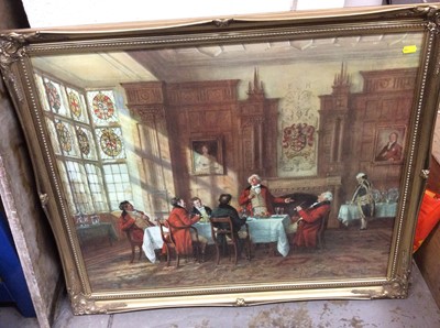 Lot 487 - Group pictures and prints to include pair oval framed portraits
