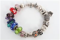 Lot 3408 - Pandora Moments silver charm bracelet with...