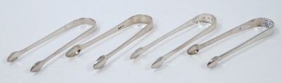 Lot 512 - Pair of George III York silver sugar tongs, Robert Cattle & James Barber etc