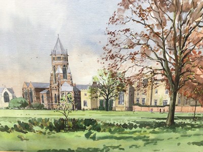 Lot 100 - David Talks watercolour Rugby School