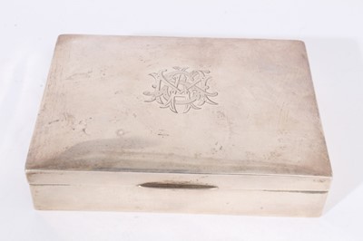 Lot 336 - Late Victorian silver playing card box of rectangular form.
