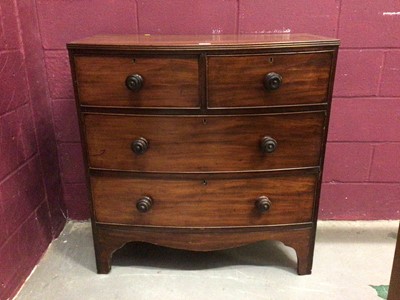 Lot 858 - 19th century mahogany bow front chest of drawers