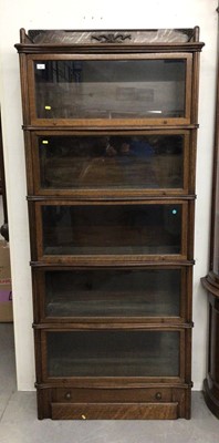 Lot 862 - 1930s oak Globe-Wernick style oak five section bookcase
