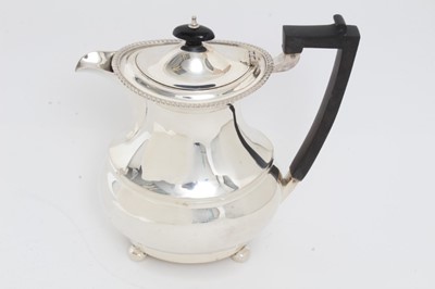 Lot 391 - Silver hot water jug
