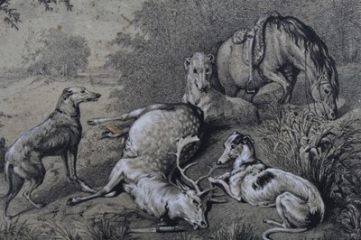 Lot 124 - Samuel John Carter, clark and charcoal deer hunt