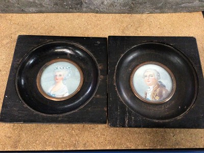 Lot 87 - Two French miniatures on ivory Marie Antoinette and Louis XVI