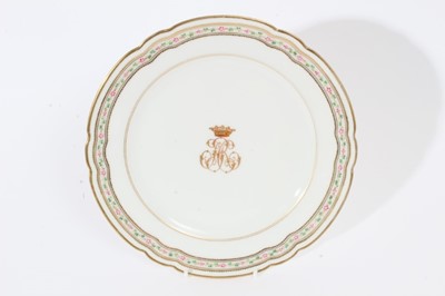 Lot 56 - French porcelain plate with gilt crown and initials to centre
