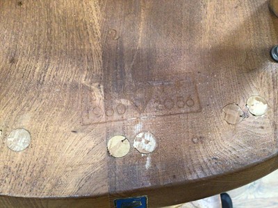 Lot 333 - Set of four Ercol dining chairs and similar table