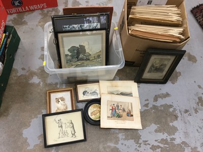 Lot 99 - Two boxes of assorted prints and pictures (qty)