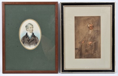 Lot 939 - Two 19th century watercolour portraits of Cheseldon Henson