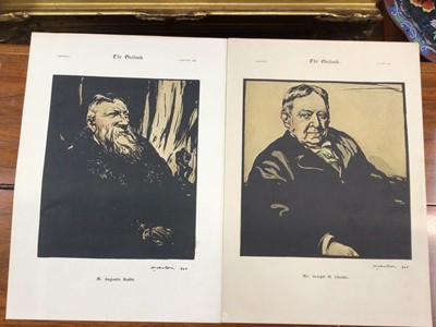 Lot 476 - Two Nicholson prints of Augusta Rodin and Choate (2)