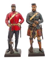 Lot 13 - Pair of unusual Victorian cold painted metal...