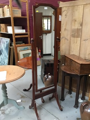 Lot 876 - Mahogany framed cheval mirror