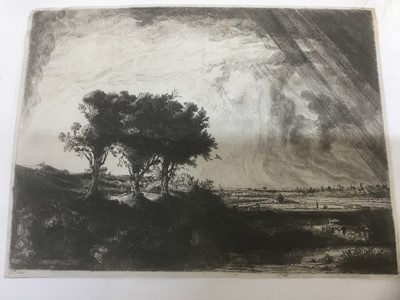 Lot 280 - After Rembrandt Harmenszoon van Rijn (1606-1669) etching 'The Three Trees'